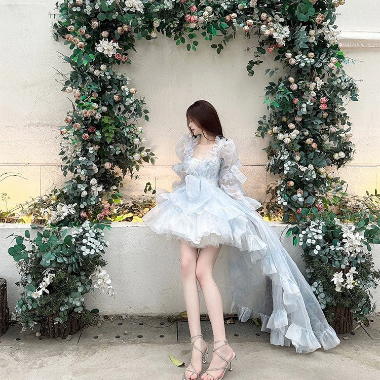 Women's Bubble Sleeve Trail Birthday Princess Dress