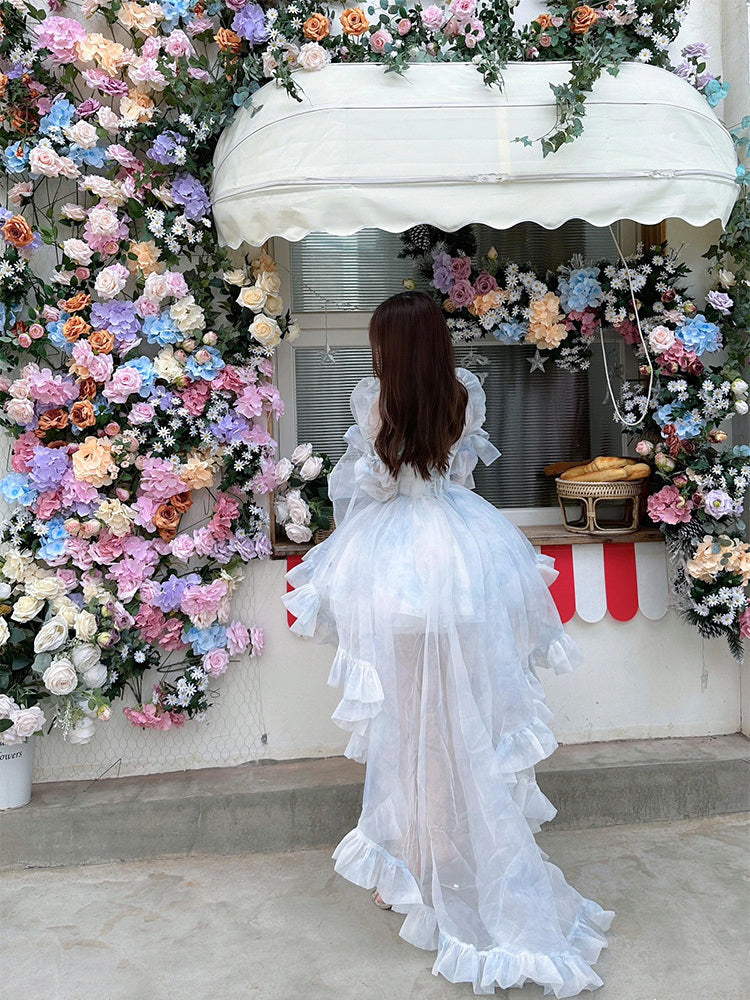 Women's Bubble Sleeve Trail Birthday Princess Dress
